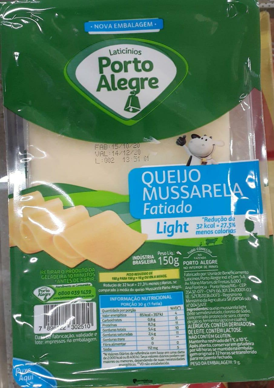 imagem de QUEIJO MUSSARELA PORTO ALEGRE 150G FAT LIGHT