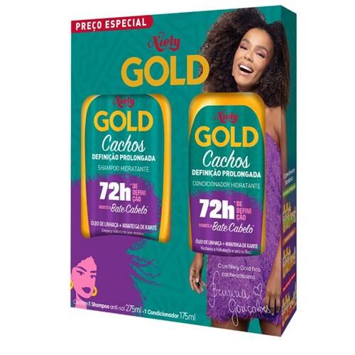 imagem de KIT SHAMPOO NIELY GOLD 275ML COND 175ML CACHOS DEF PROL