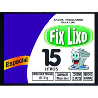 imagem de SACO LIXO FIX LIXO ALMOFADA PRETO 15L 20UN