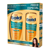 imagem de KIT SHAMPOO NIELY GOLD 300ML QUIM ÓLEO ARGAN + COND 200ML
