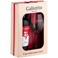 imagem de KIT GALIOTTO VINHO TINTO SUAVE 750ML TAÇA VIIDRO